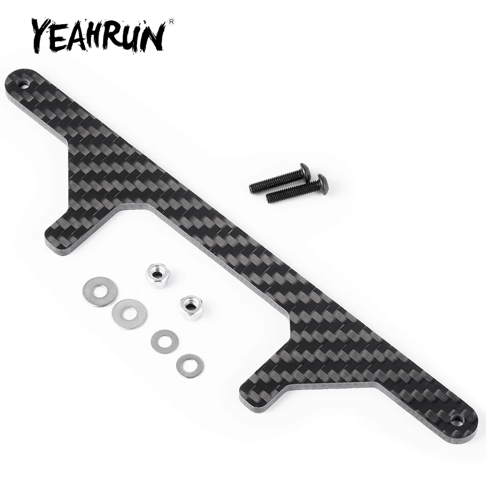 YEAHRUN Carbon Fiber Rear Steering Lock Plate for Tamiya 1/10 Clod buster 4x4x4 Monster Truck Upgrade Parts