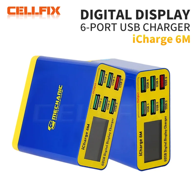 Meccanico iCharge 6M caricatore USB a 6 porte carica rapida display digitale intelligente multi-porta poroso per iphone xiaomi tablet cellulare