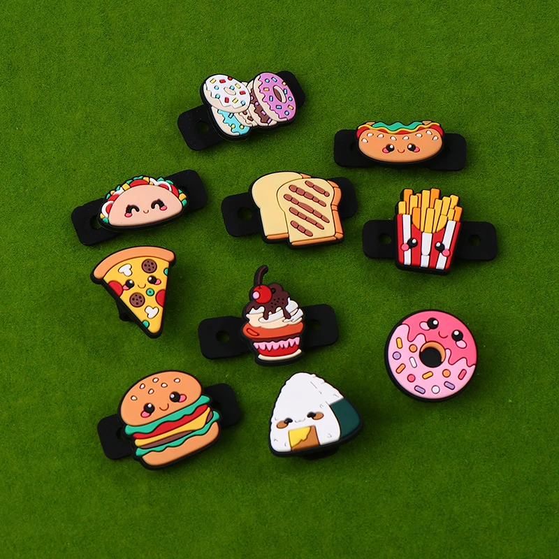 1Pc Food Series Hamburger Tennis Racket Vibration Pizza Cookie Bread Donut Shape Shock Absorber Silicone Tennis Racquet Dampener