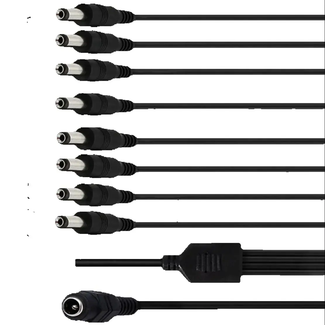 DC Power Jack 5.5x2.1mm to 3/4/5/6/8 Male Plug Splitter Adapter Cable 5.5 2.5 for Security CCTV Camera And LED Strip