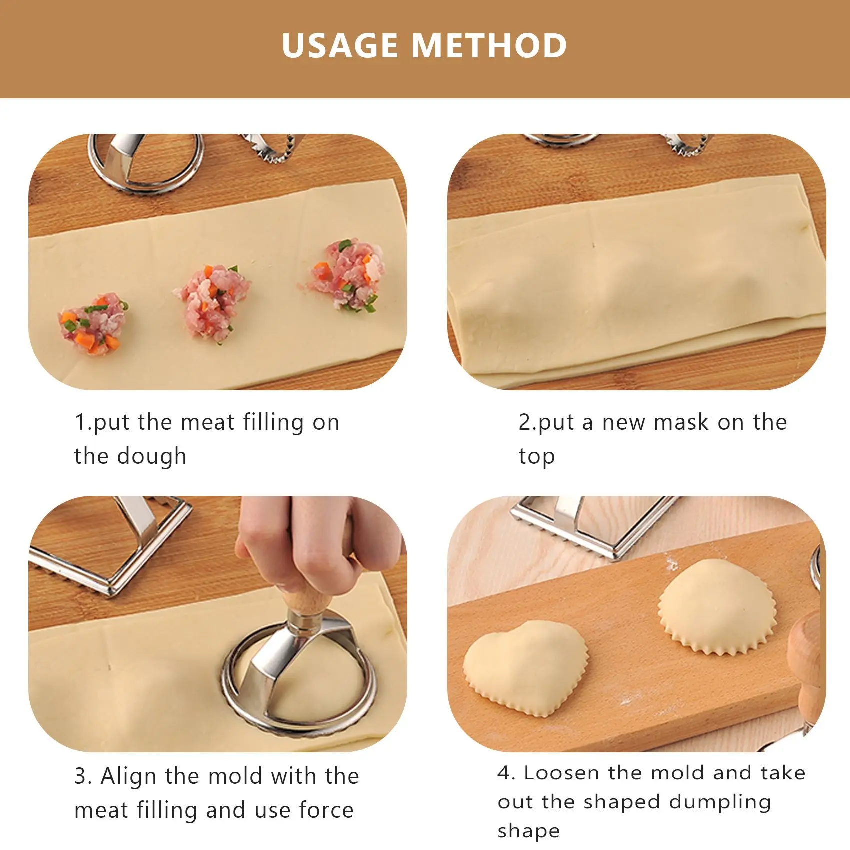 Italian Ravioli Cutter Set Pasta Press Kitchen Attachment Kit Ravioli Maker Mold Tool Ravioli Stamp Set Pastry Wheel 4Pc Limited