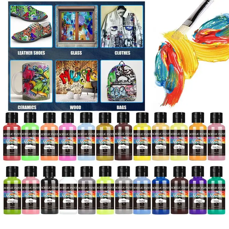 Hochwertige 30 ml/Flasche Acrylfarben, Farbstoff für Stoff, Kleidung, Malerei auf Leder, DIY-Pigment, Graffiti