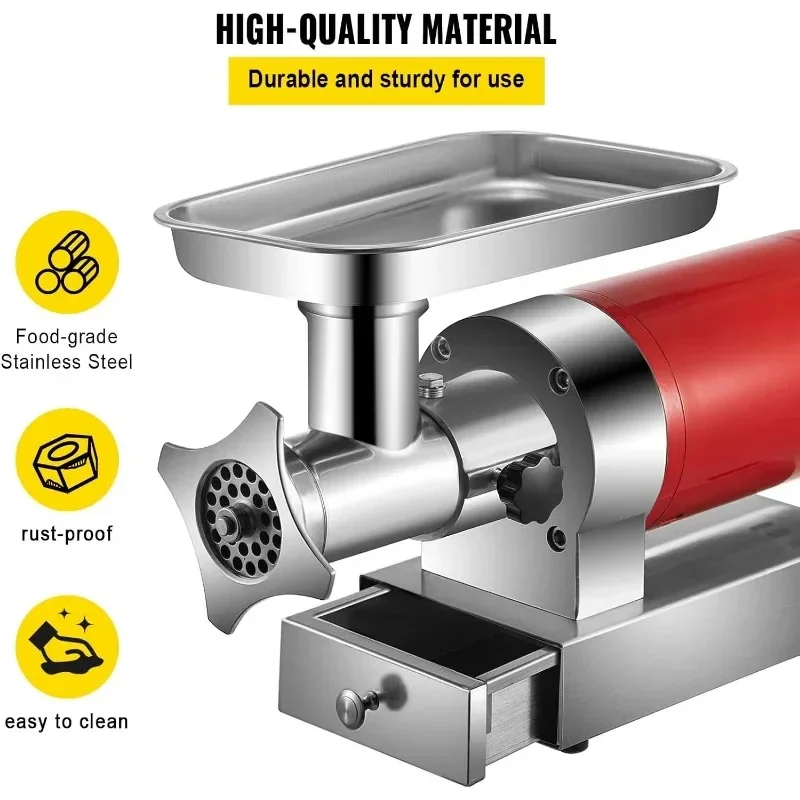 Electric Meat Grinder, 661 Lbs/Hour1100 W Meat Grinder Machine, 1.5 HP Electric Meat Mincer with 2 Grinding Plates