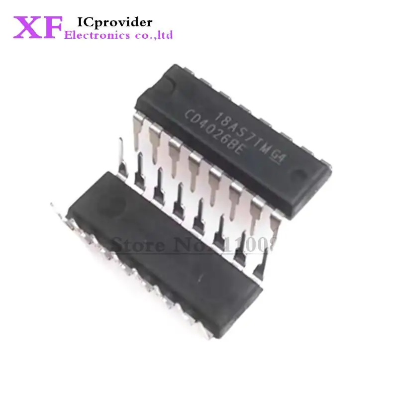 50pcs/lot CD4026BE CD4026 4026  COUNTER/DIVIDR DECADE 16-DIP Best quality