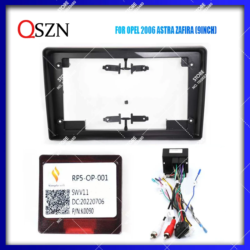 QSZN Car Frame Fascia Adapter Canbus Box Decoder Android Radio Audio Dash Fitting Panel Kit For OPEL 2006 ASTRA ZAFIRA 9 INCH