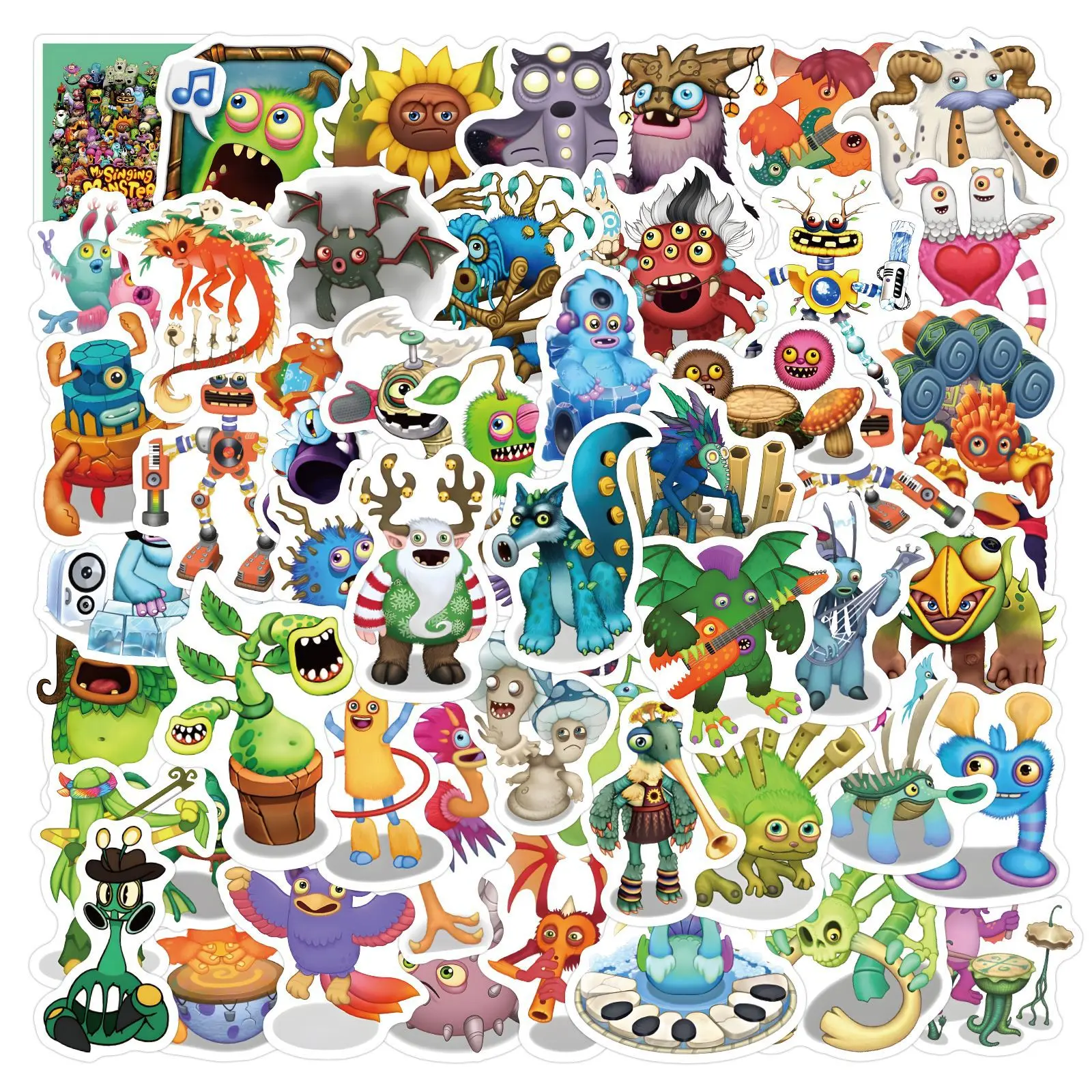 

10/30/60PCS My Singing Monster Stickers Funny Music Game Sticker Scrapbook DIY Laptop Guitar Car Bike Skateboard Graffiti Decals