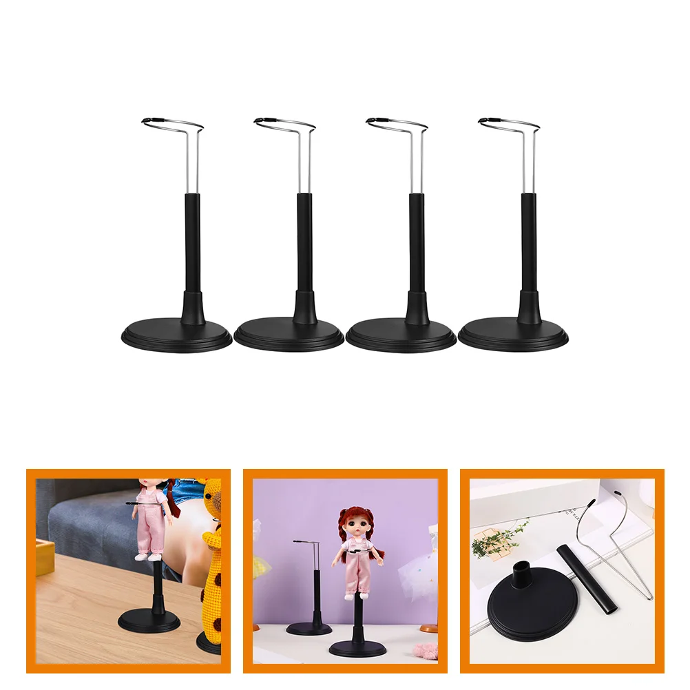 

4 Pcs Portable Stand Figure Action Display Displaying Simple Rack Bracket Stable Small Support Racks Black Baby