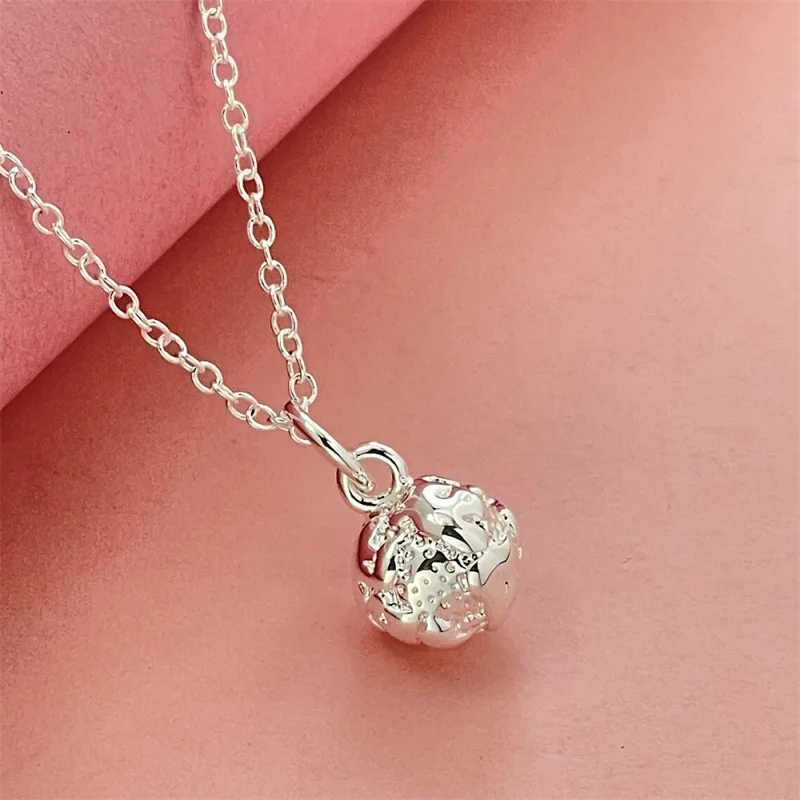 925 Sterling Silver Necklace 45CM Small Ball Pendant for Women Simple Fashion Birthday Wedding Anniversary Jewelry Gift