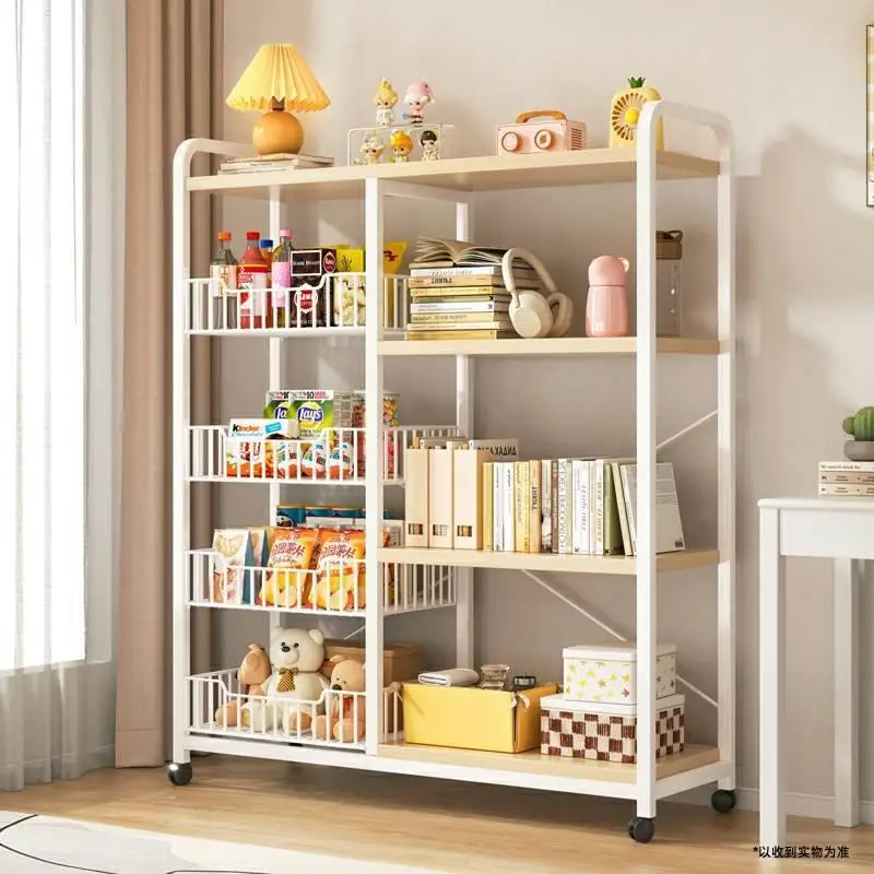 

Wrought iron multi-functional bookshelf storage floor toy picture book snack storage mobile