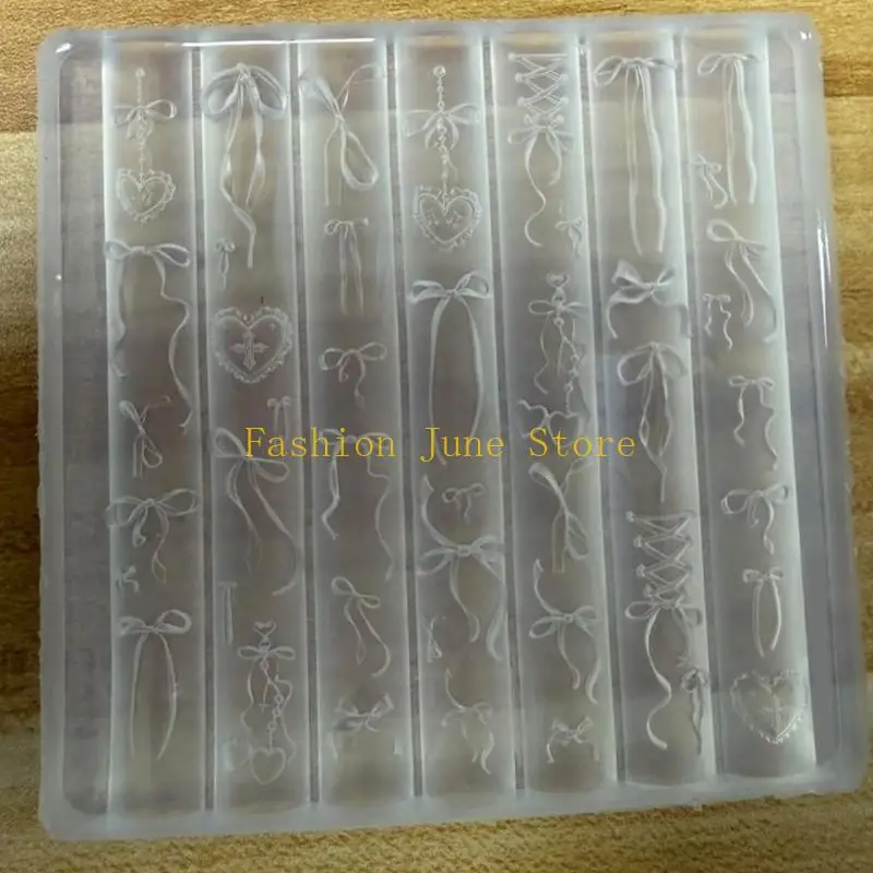 N5KA Flexible Nails Mould Retro Theme Nails Art Template Moulds Silicone Texture Suitable for Beauticians and Art Learners