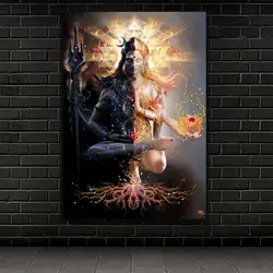 Lord Shiva Canvas Art Print  Hindu Deity Wall Decor Indian Buddha Religious Poster Home Decoration Spiritual Picture