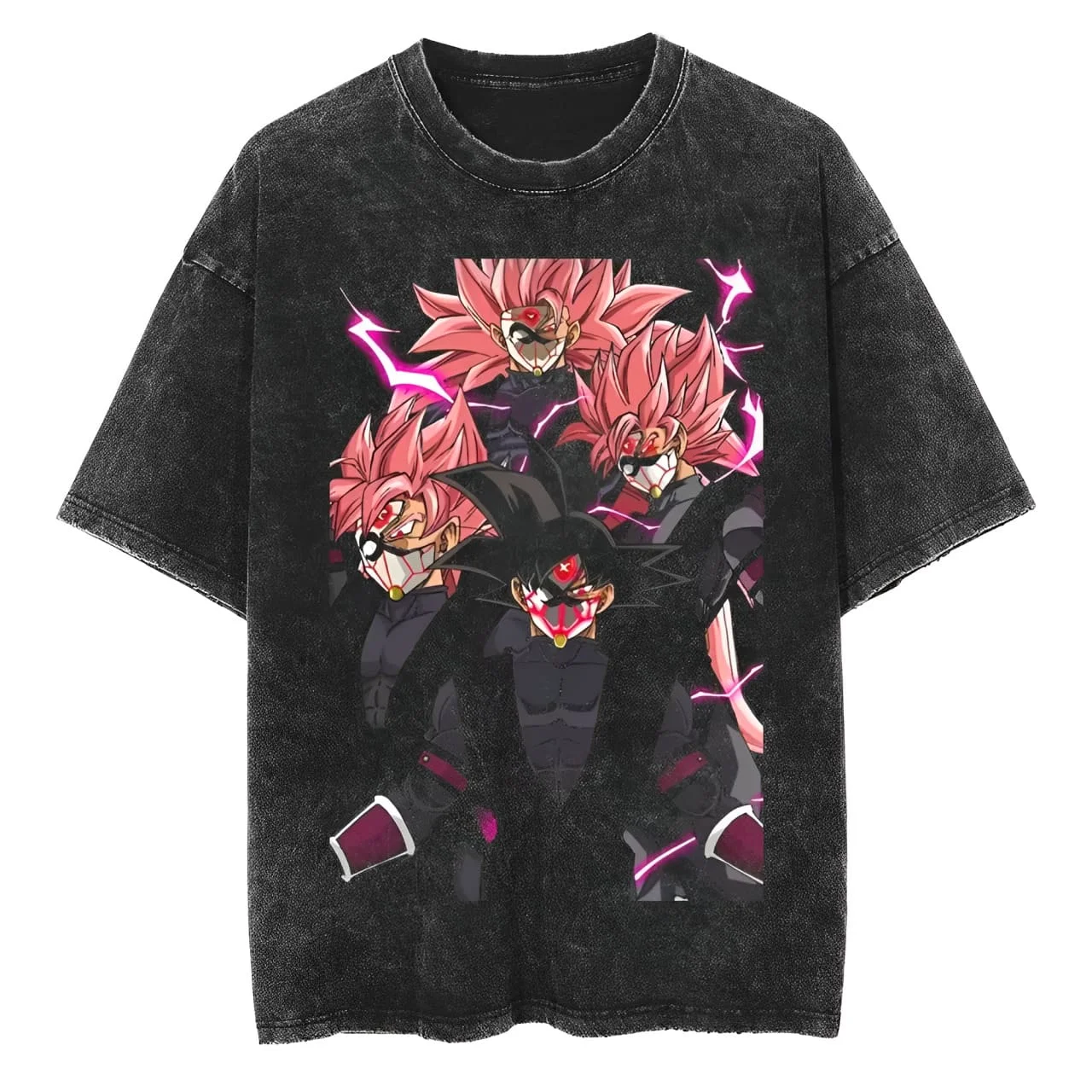 Goku Black Rose T Shirt Dragon Ball Super Anime Men Vintage Acid Wash Oversized Cotton Streetwear Masked Saiyan Tees 2026