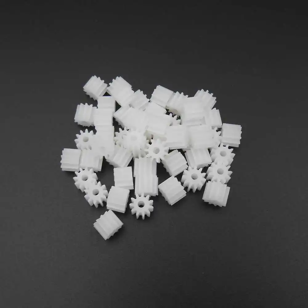 20Pcs/Lot 0.5 Modulus 2MM Bore Aperture 1.95MM Tight Fit 112A 0.5M 11T Plastic Spur Gear DIY Model Accessories 6.35MM Dia 5MM H