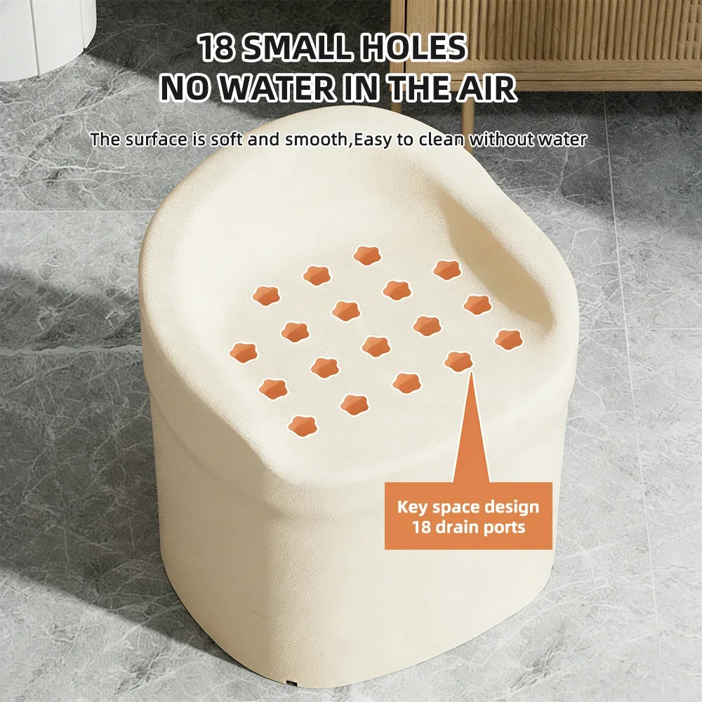 Toilet Multi-functional Bath Stool High Load-bearing Solid Color Dual-purpose Shower Chair Non-slip Safety Old Man Bath Stool