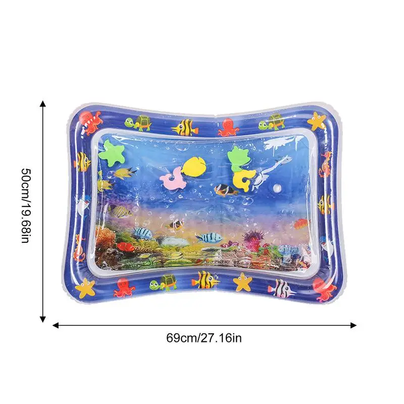 Alfombra de juego sensorial de agua para gatos y perros, tapete inflable grueso con Sensor de agua, Playmat sensorial de agua con peces de mar y Océano