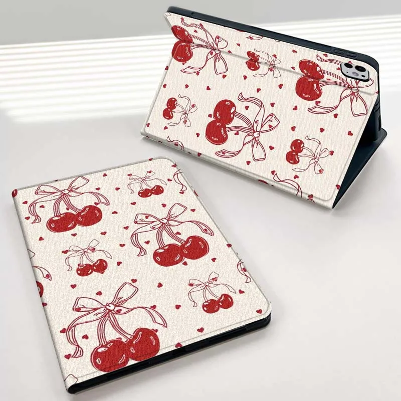 

Cherry Bow Creative Pattern For iPad mini Air 1 2 3 4 5 6 7 6th 7th 9 11 13 M3 M2 gen 7.9 8.3 10.9 Inch 2025 Tablet Case