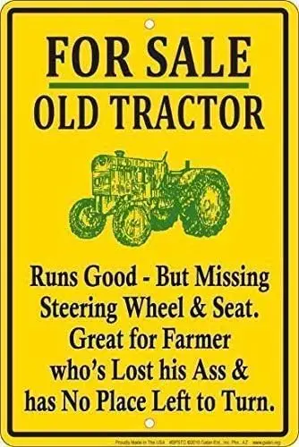 k1,Farm Wall Decor Art Rustic Plate Cafe Vintage Decorations Garage Plaques Poster Tin Sign Metal Signs  Old Tractor-aluminum si