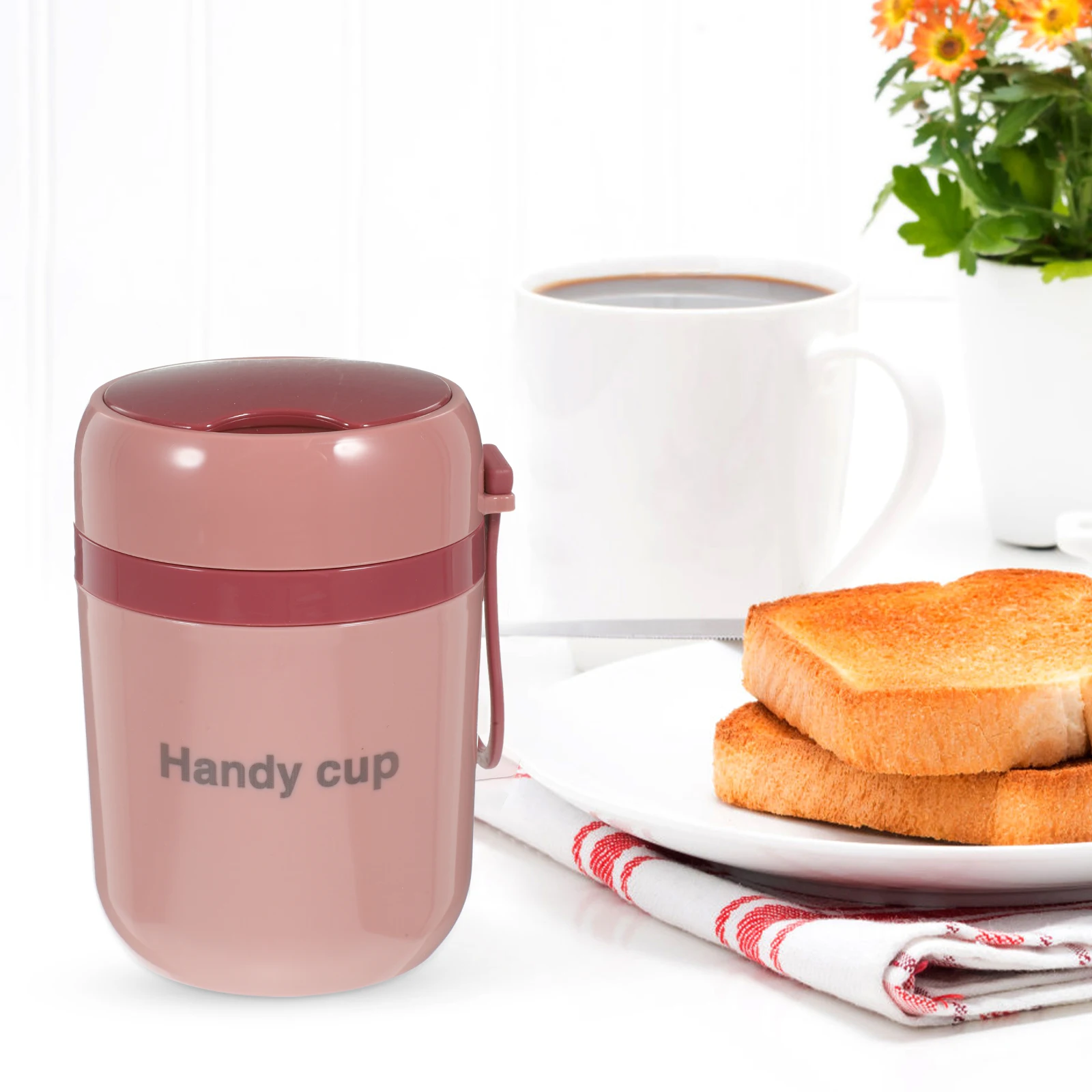 

Premium Stainless Steel Insulated Soup Cup Leakproof Food Grade Thermal Cup Portable Breakfast Mug with Spoon for Oats Milk