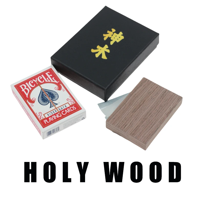 HOLY WOOD by Hanson Chien Magic Tricks Card Thru Wood A Deck Of Cards Gimmicks Props Morphs Into A Wood Block.Close Up Illusions