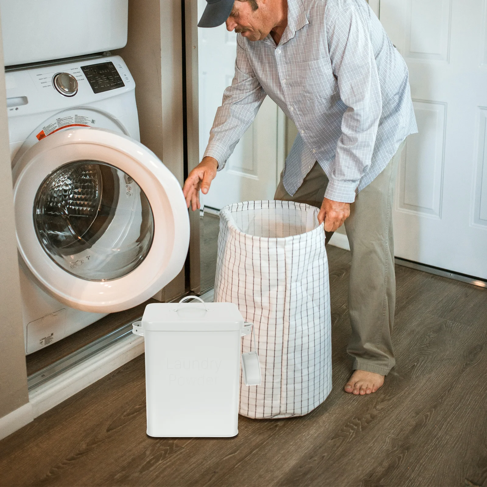 

Detergent Box Large Capacity Iron Laundry Powder Storage Container Multi Purpose Bucket For Washing Powder Rice Flour Pet Food