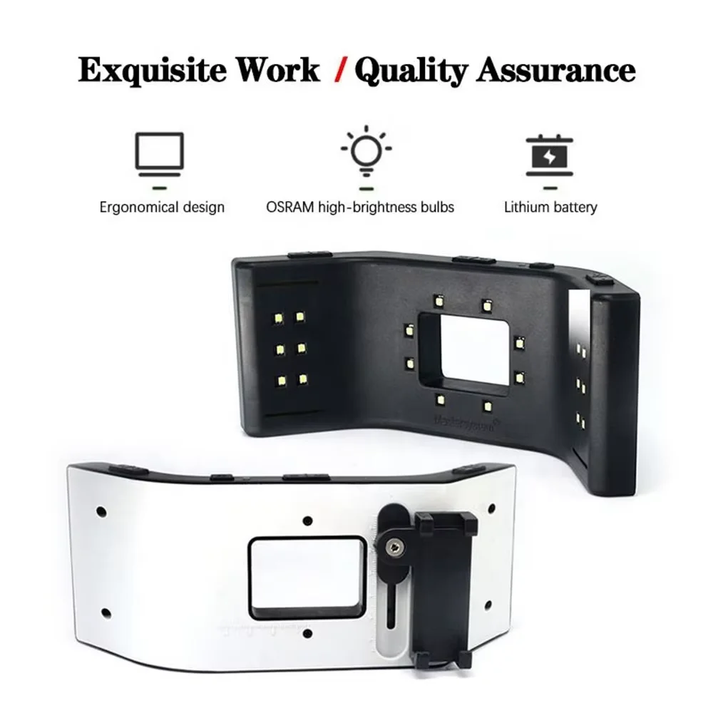 Dental Photography Kit with LED Flashlight, Universal Mobile Phone Mount for Oral Clinical Photography, Intraoral Video Light