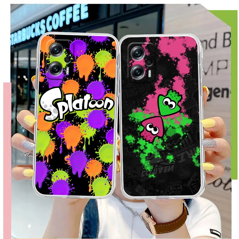 Clear Phone Case For Redmi NOTE 12 11 11T 13 10 9 8 7 Pro PLUS 4G 5G Transparent Soft Case Funda Capa Shell HOT Game S-Splatoon