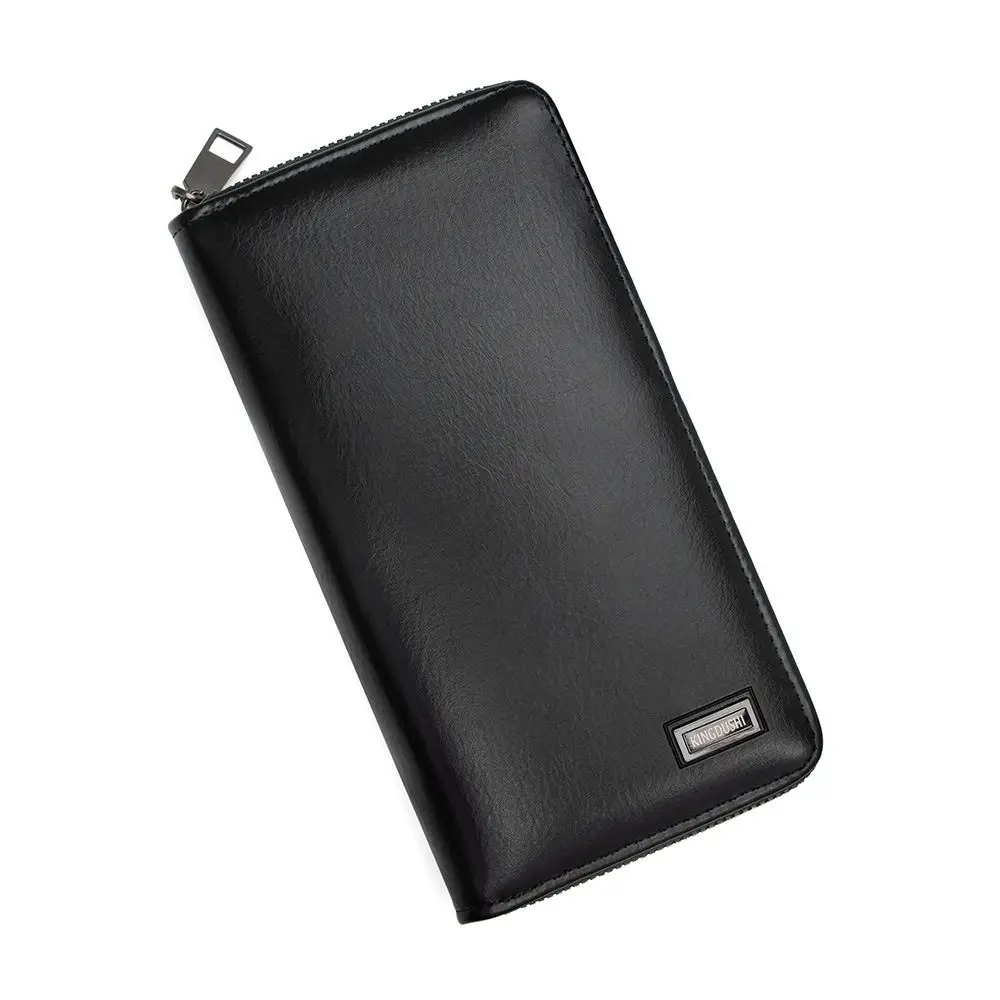 

Минималистичный мужской кошелек из искусственной кожи, черный/кофейный, удлиненный, с множеством отделений, большой вместимости, тонкий кошелек для мужчин и женщин