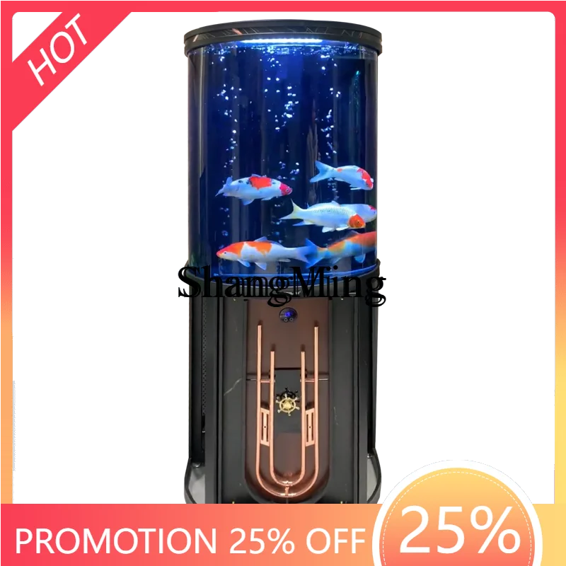 

ZYY High Value Household Small Acrylic Tank Light Luxury Feng Shui Ecological Tank Semi-Circular Fish Tank