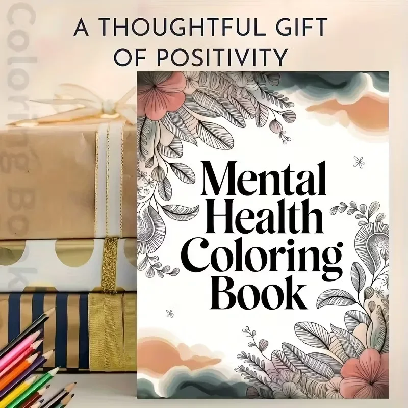 Stress Relief Coloring Book for Adults A4 Mental Health 24 Pages Inspirational Relaxing Drawing