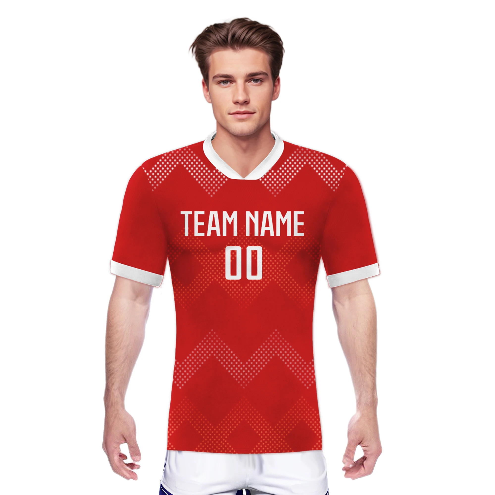 Custom Soccer Team Jersey Red Personalized Name Number Football Shirt for Men Women Kids S-4XL