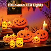 Pumpkin Lantern Candle Light Halloween Skull Ghost Face Lamp Kids Gifts For Bedroom Garden Party Decorations Atmosphere Light