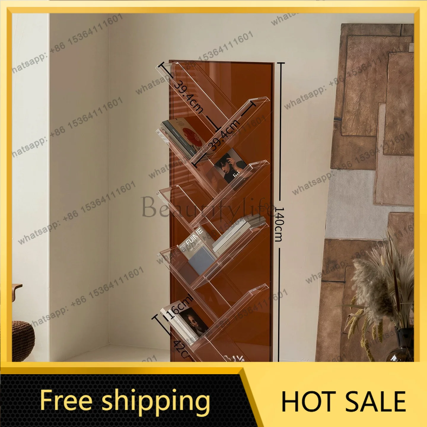Factory Direct Floor Shelf Simple Living Room Magazine Display Storage Shelf