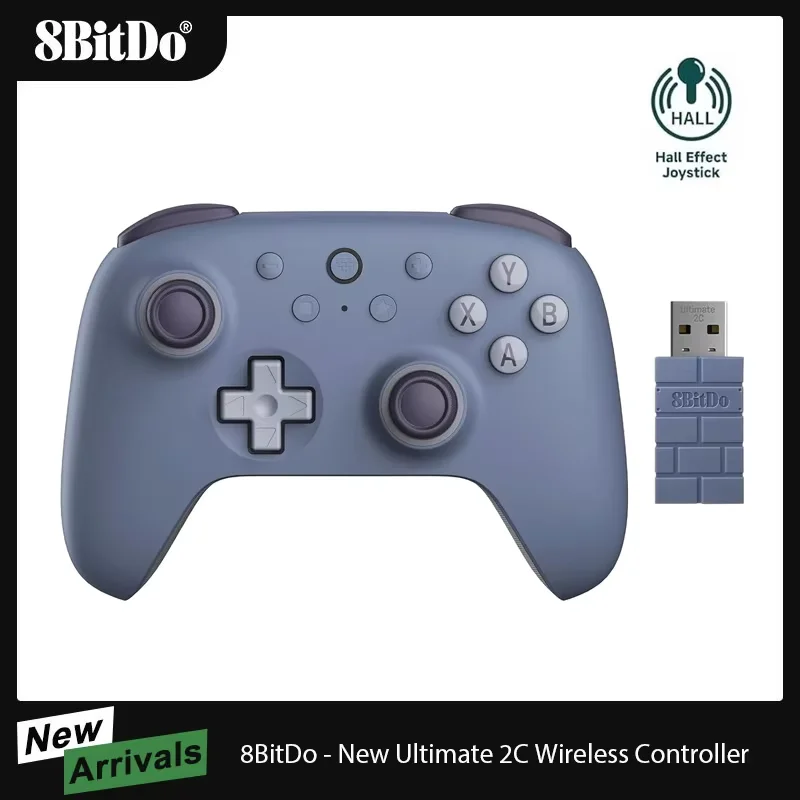 8BitDo Ultimate 2C وحدة تحكم الألعاب اللاسلكية لون جديد غمبد عصا التحكم للكمبيوتر ويندوز 10/11 Steam Deck Raspberry Pi أندرويد