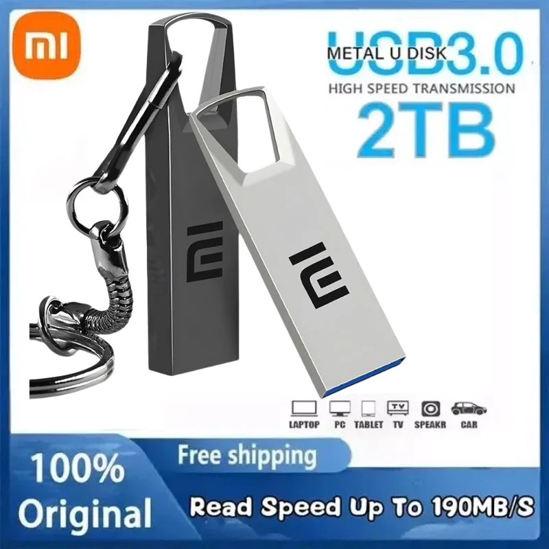 Xiaomi Originele 2Tb Usb Flash Drive 1Tb Metal Real Capaciteit Pendrive Memory Stick Hoge Snelheid Opslag Pen Drive Voor Laptop/Tablet