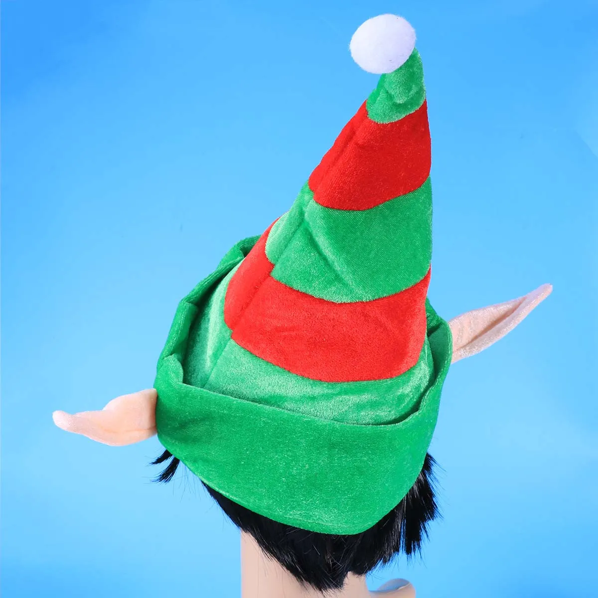 

Creative Christmas Elf Hat Red Flannelette Cosplay Holiday Dress Up Party Prop for Adults Christmas Costume Hat Ears
