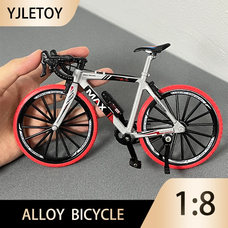 1:8 New Finger Mountain Alloy Bicycle Diecast Simulation Model Miniature Racing Metal Mini Bike Collection Boy\'s Toys