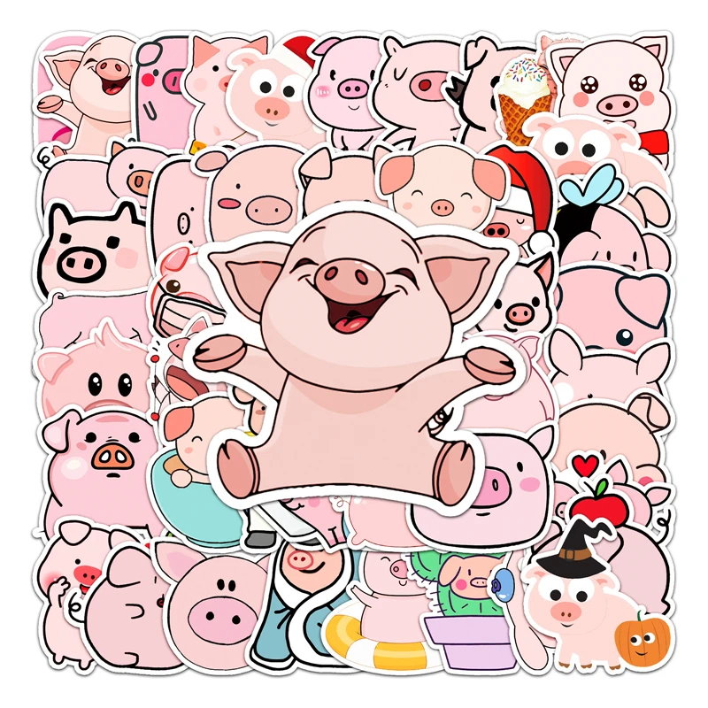 50pcs Little Pig Stickers paster Cartoon characters anime movie decals scrapbooking diy waterproof decorations