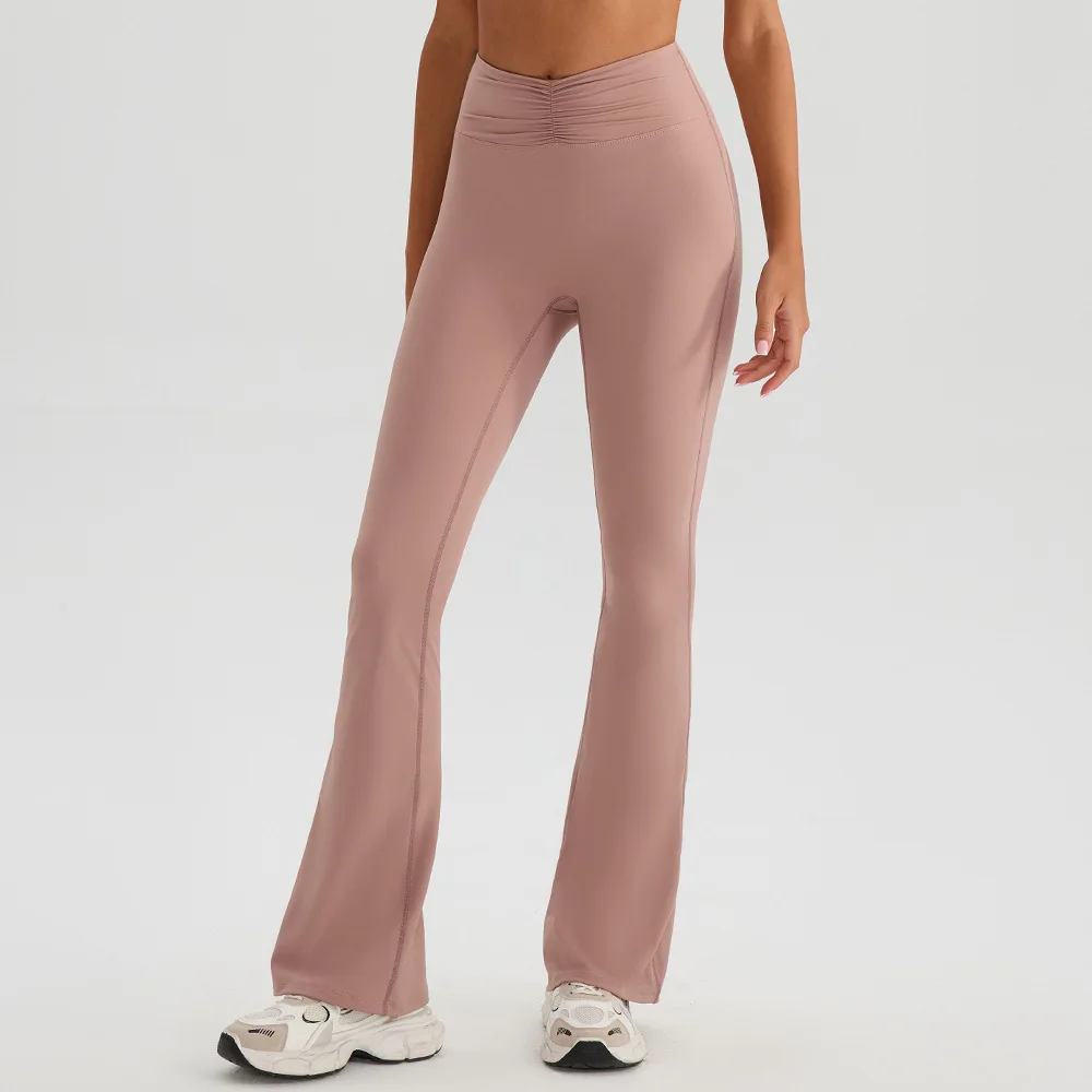 Women's Yoga Flared Pants Gym Workout Sports Bell Bottom Trousers High Waist Flared Leggings Female Latin Dance Fitness Trousers
