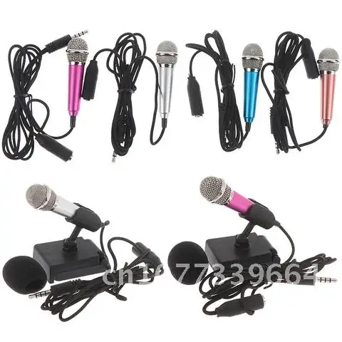 

Mini Portable 3.5mm Stereo Studio Mic KTV Karaoke Microphone For Cell Phone PC Mic size: app.5.5cm*1.8cm