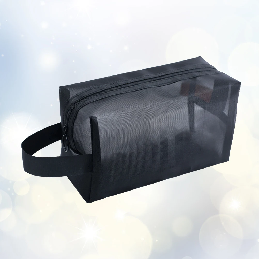 3Pcs Mesh Bag Set Portable Zipper Makeup Pouch Organizers for Toiletries Coins Jewelry Large Medium Small Size Travel