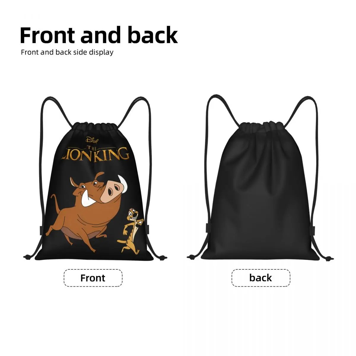 Custom The Lion King Drawstring Backpack Women Men Gym Sport Sackpack Portable Children Movies Shopping Bag Sack