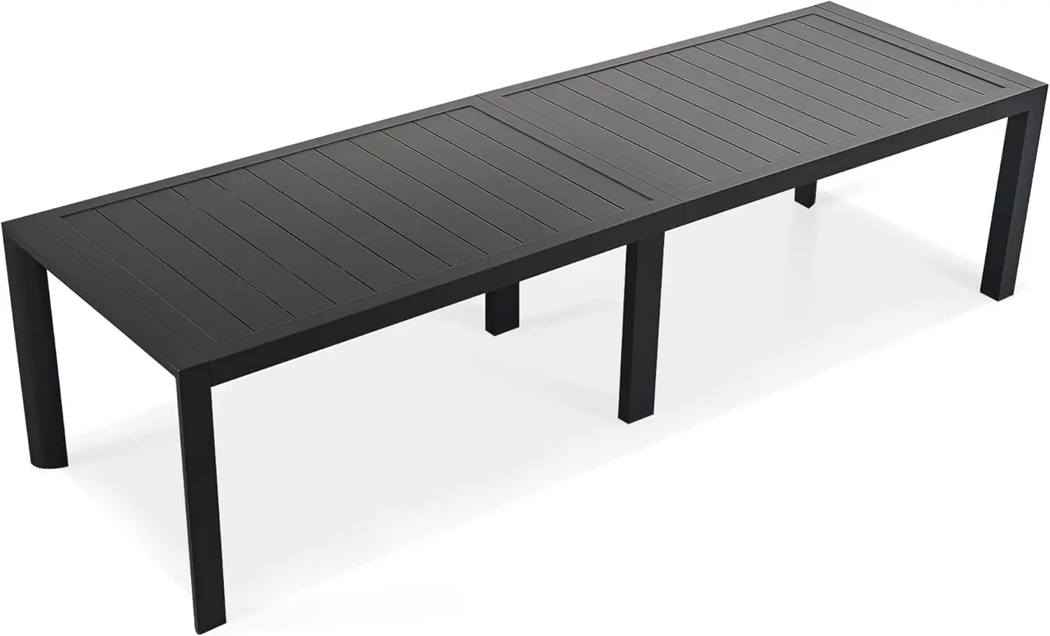 

Outdoor dining table 121 "X 37" Flat noodles table top large aluminum rectangular dining table, can accommodate 10 people