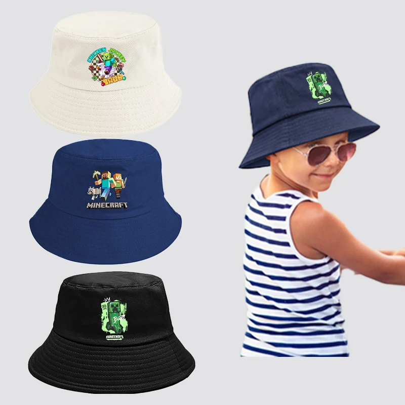 

Game Theme Print Fisherman Hat Minecrafted Casual Fashion Sunscreen Hats Visor Hats Children Adult Sunshade Cap Hip Hop Caps