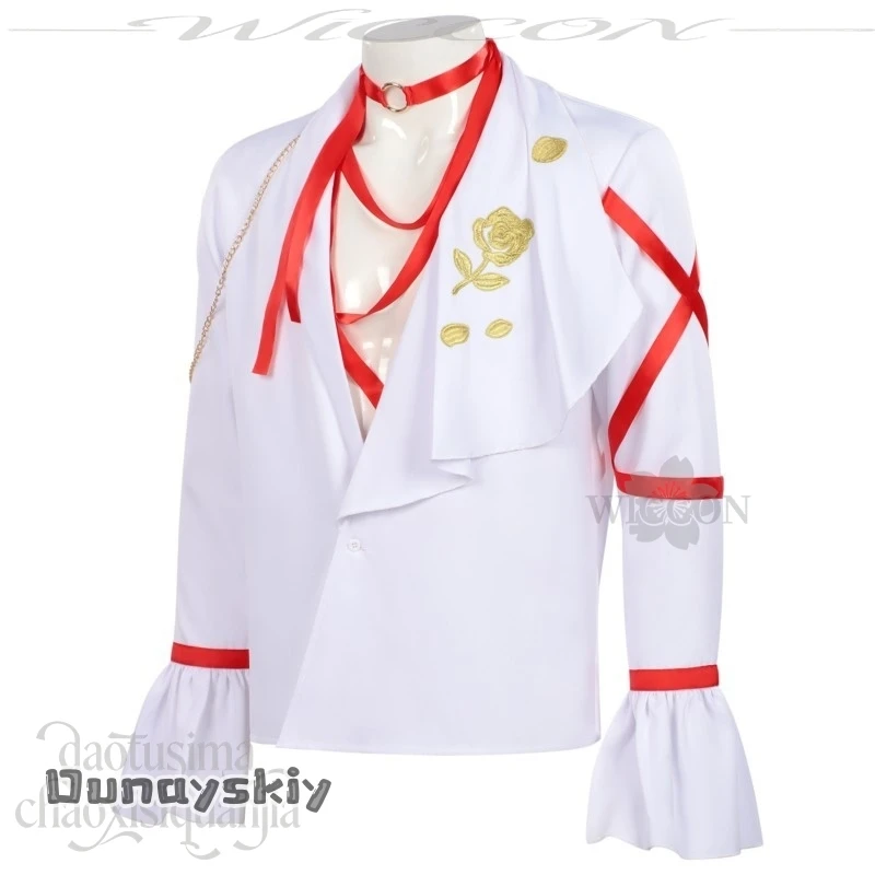 Hemera @ Ensemble Stars 2 Diez Aniversario Cosplay Ayase Mayoi Narukami Arashi Himeru Camisa blanca de manga larga Cinta roja Navidad