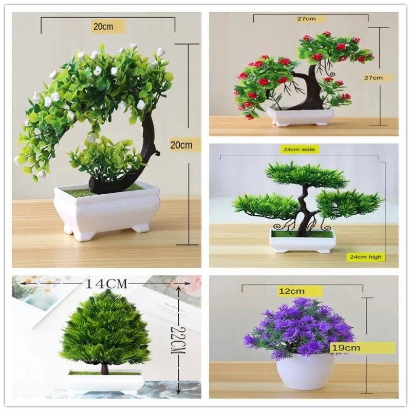 Plantas artificiales de bricolaje, bonsái Simple, árbol pequeño, plantas falsas, adornos en maceta, baño, decoración del hogar, decoración del jardín del Hotel