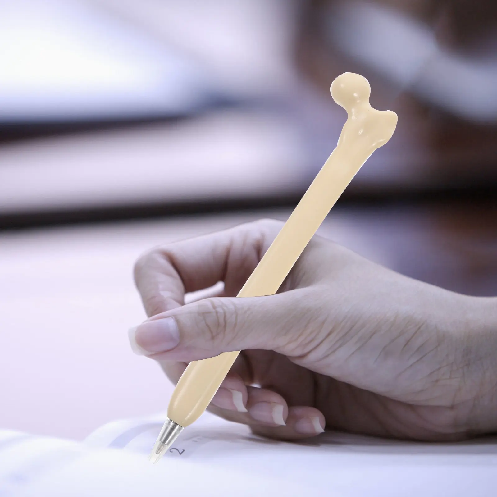 8Pcs Novel Bone Design Ballpoint Pens Premium PP Material Reliable Performance Portable Party Gifts Student Writing Pens