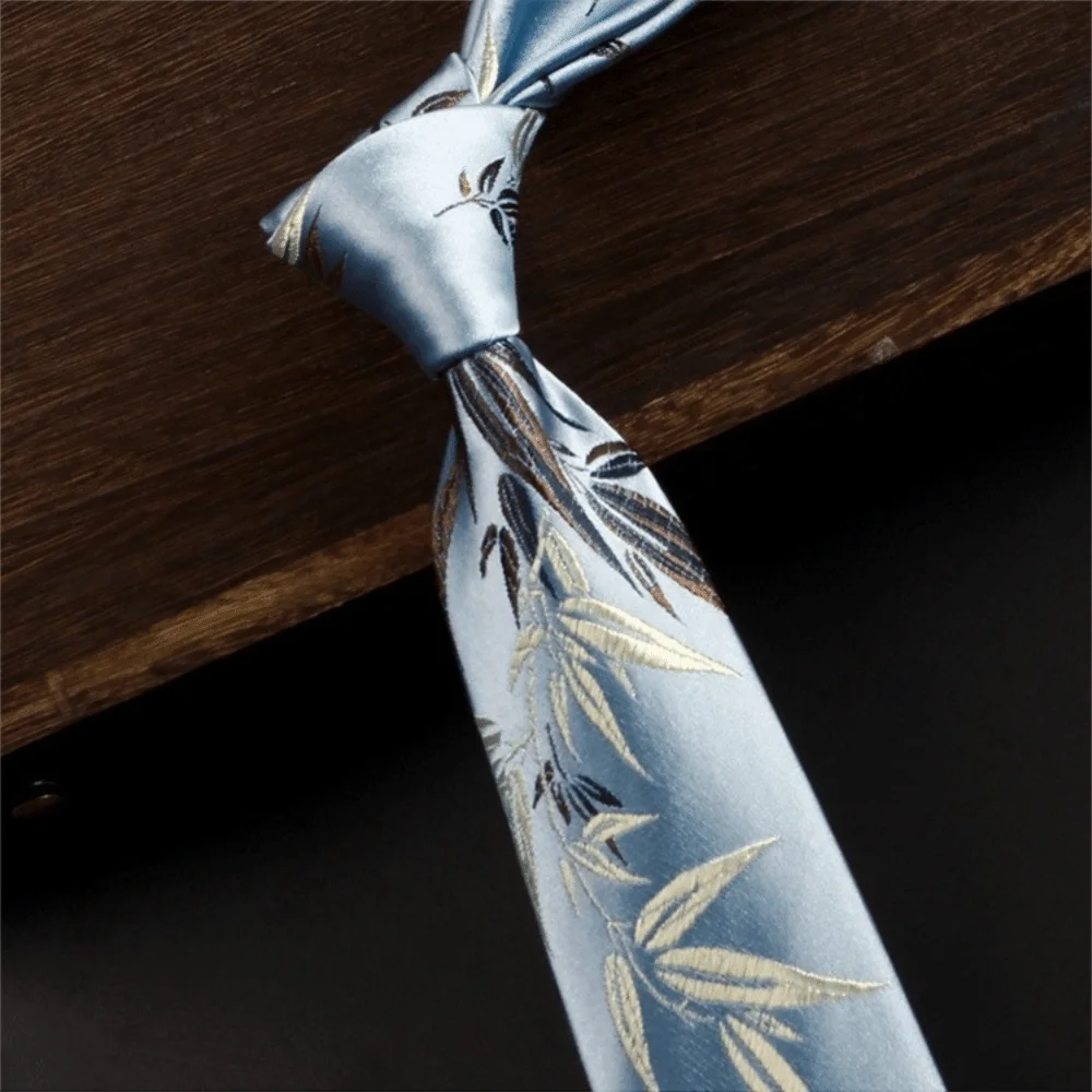 Gift Vintage Formal Business Necktie Floral Pattern Leaves Printed Luxury Necktie Silky Soft 8cm Width Jacquard Necktie Men