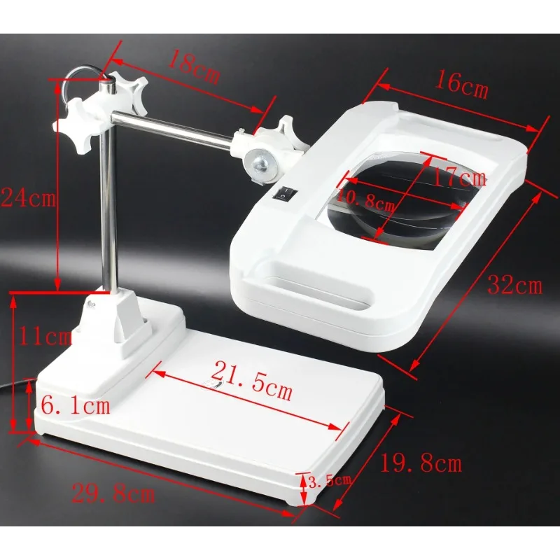 

HD Reading Desktop Lift Magnifying Glasses With LED Lights PCB Loupe Helping Hand Soldering Solder Clamp phone Screen Magnifier