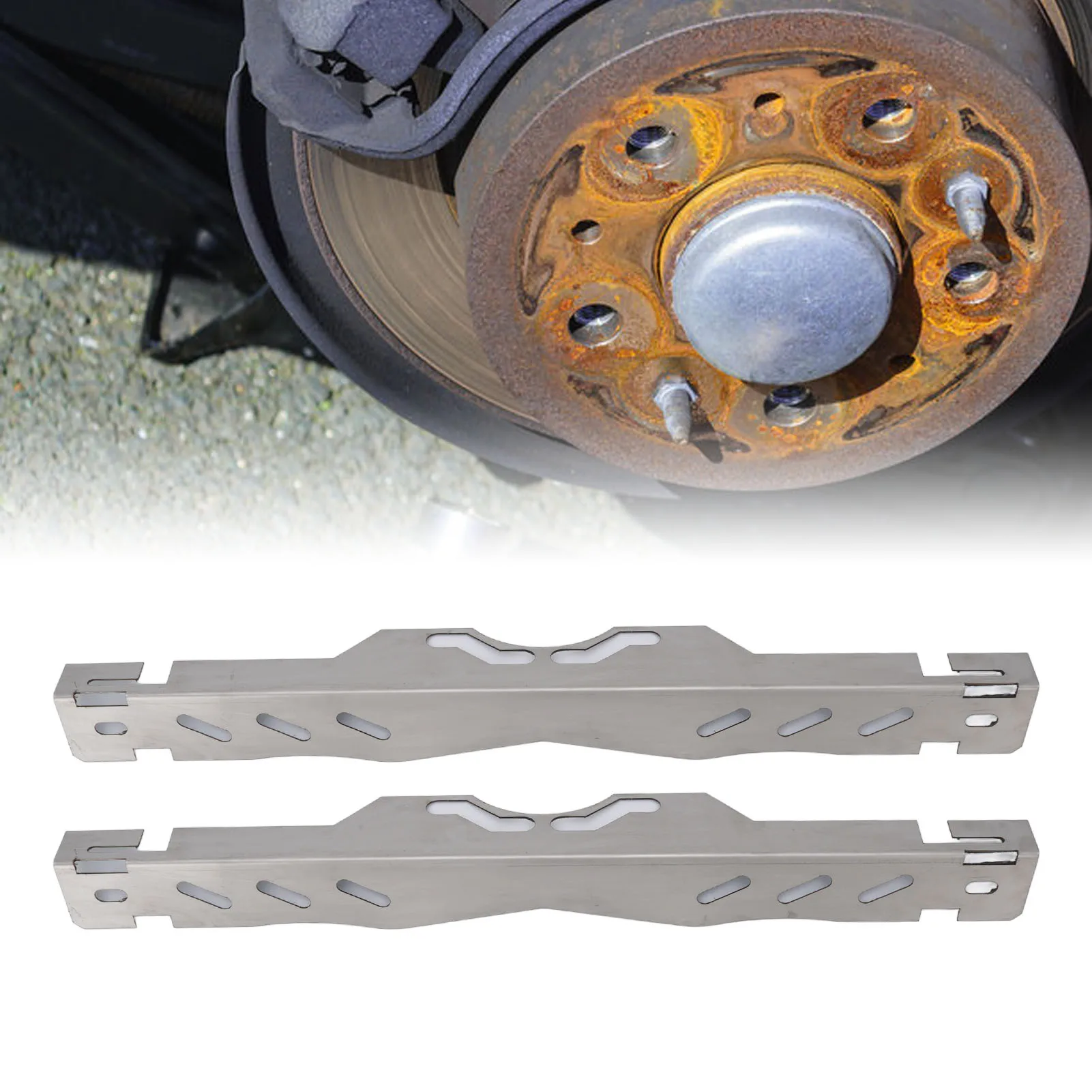 

2PCS Heavy Duty Wheel Alignment Tools with Hanging Hole Wheel Hub Locating Plate Set Alloy Steel for Vehicle Silver