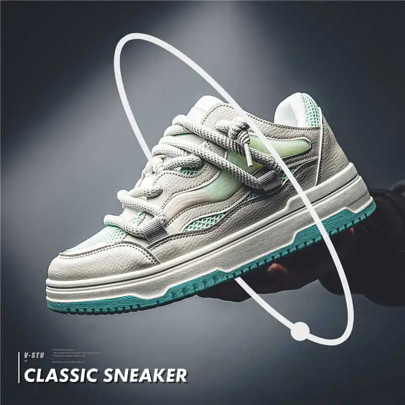 

Мужские кроссовки на высокой подошве из экокожи, класса люкс, для гольфа, дизайнерские, спортивные, винтажные, для тренировок, кроссовки-кросовки